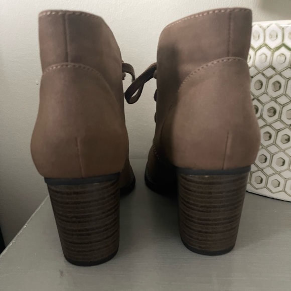 Brown Faux Leather Heeled Booties - Picture 4 of 6